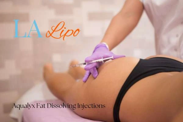 Woman having fat dissolving injections Hartlepool on thighs