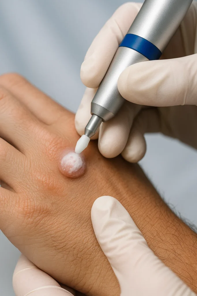example of wart removal Hartlepool using cryopen
